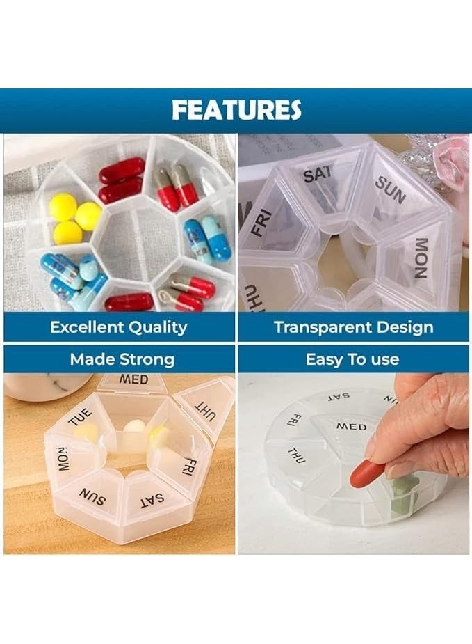 Weekly Pill Box 2-Pack – Portable Organizer for Vitamins, Supplements, Pills & Fish Oil – Seven-Day Medicine Storage, Easy Access, Ideal for Home & Travel - Image 5